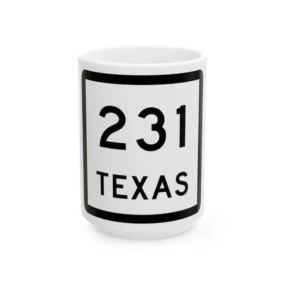Texas 231 (Texas) (Road Sign) White Coffee Mug 15oz - Go Mug Yourself