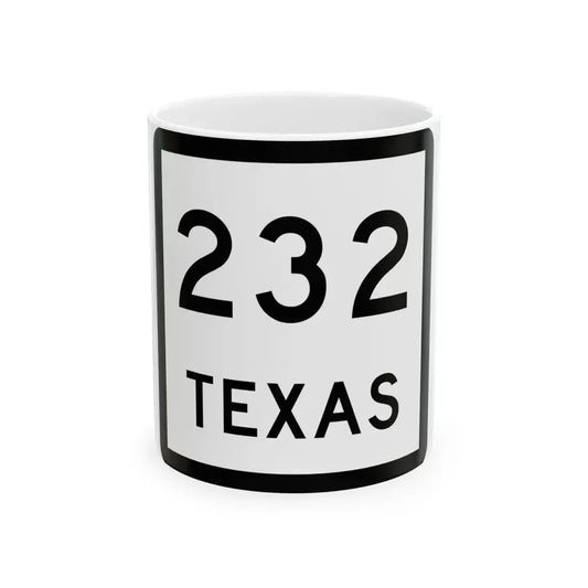 Texas 232 (Texas) (Road Sign) White Coffee Mug 11oz - Go Mug Yourself