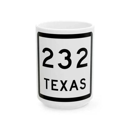 Texas 232 (Texas) (Road Sign) White Coffee Mug 15oz - Go Mug Yourself