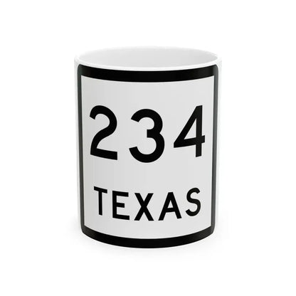 Texas 234 (Texas) (Road Sign) White Coffee Mug 11oz - Go Mug Yourself