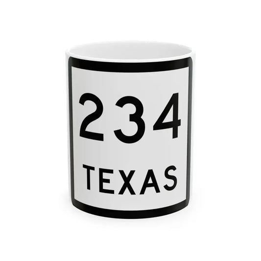 Texas 234 (Texas) (Road Sign) White Coffee Mug 11oz - Go Mug Yourself