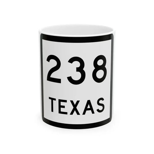 Texas 238 (Texas) (Road Sign) White Coffee Mug 11oz - Go Mug Yourself