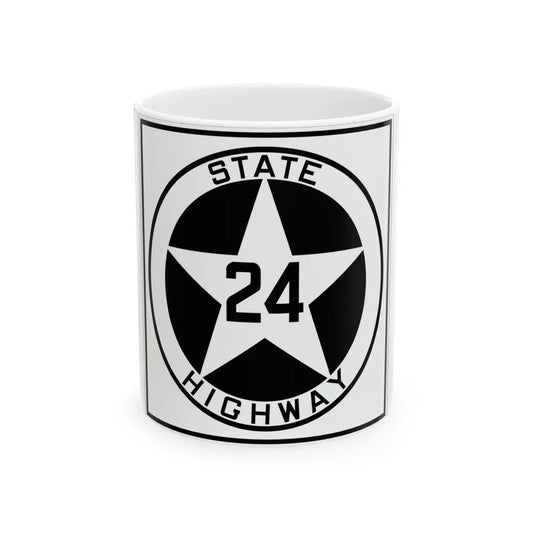 Texas 24 1917 (Texas) (Road Sign) White Coffee Mug 11oz - Go Mug Yourself