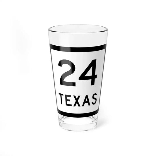 Texas 24 (Texas) (Road Sign) Pint Glass 16oz 16oz - Go Mug Yourself
