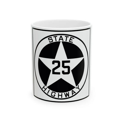 Texas 25 1917 (Texas) (Road Sign) White Coffee Mug 11oz - Go Mug Yourself