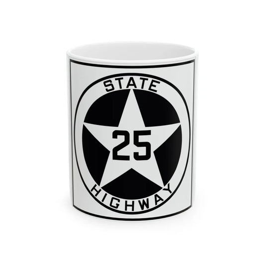 Texas 25 1917 (Texas) (Road Sign) White Coffee Mug 11oz - Go Mug Yourself