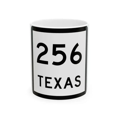 Texas 256 (Texas) (Road Sign) White Coffee Mug 11oz - Go Mug Yourself