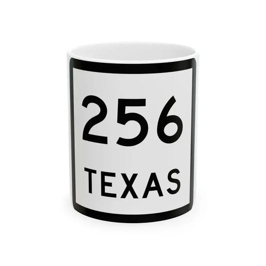 Texas 256 (Texas) (Road Sign) White Coffee Mug 11oz - Go Mug Yourself