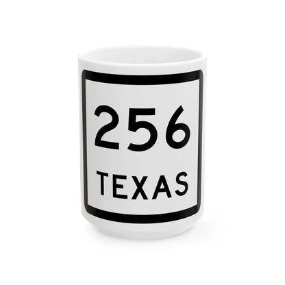 Texas 256 (Texas) (Road Sign) White Coffee Mug 15oz - Go Mug Yourself