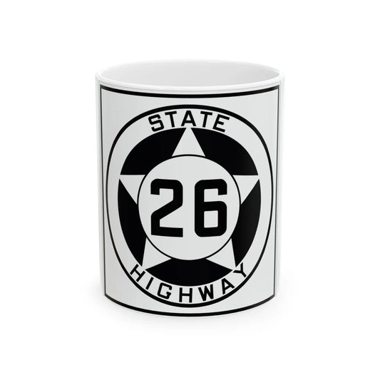 Texas 26 1935 (Texas) (Road Sign) White Coffee Mug 11oz - Go Mug Yourself
