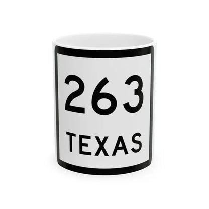 Texas 263 (Texas) (Road Sign) White Coffee Mug 11oz - Go Mug Yourself