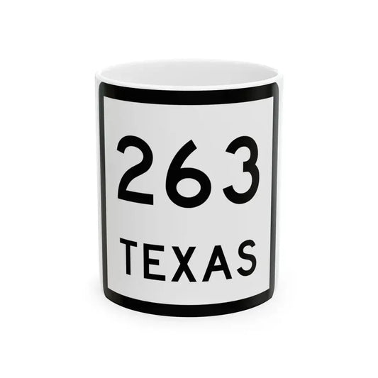 Texas 263 (Texas) (Road Sign) White Coffee Mug 11oz - Go Mug Yourself