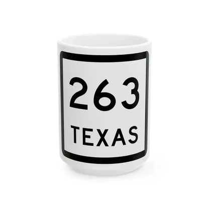Texas 263 (Texas) (Road Sign) White Coffee Mug 15oz - Go Mug Yourself