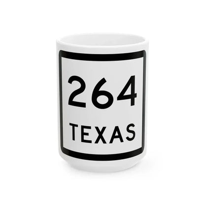 Texas 264 (Texas) (Road Sign) White Coffee Mug 15oz - Go Mug Yourself