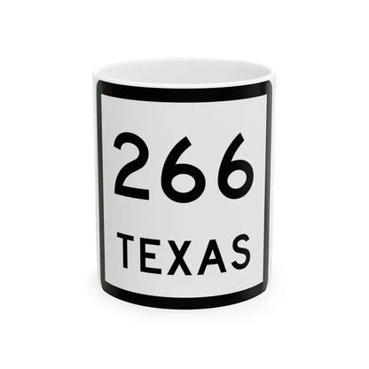 Texas 266 (Texas) (Road Sign) White Coffee Mug 11oz - Go Mug Yourself