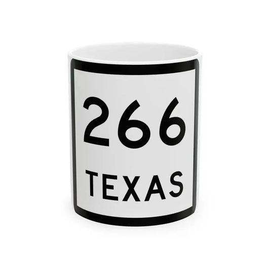 Texas 266 (Texas) (Road Sign) White Coffee Mug 11oz - Go Mug Yourself