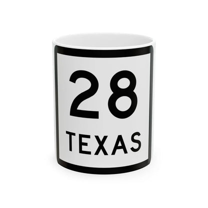 Texas 28 (Texas) (Road Sign) White Coffee Mug 11oz - Go Mug Yourself