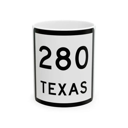 Texas 280 (Texas) (Road Sign) White Coffee Mug 11oz - Go Mug Yourself