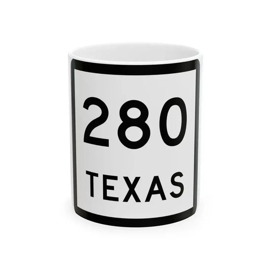 Texas 280 (Texas) (Road Sign) White Coffee Mug 11oz - Go Mug Yourself