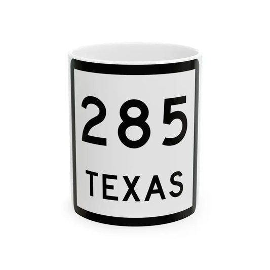 Texas 285 (Texas) (Road Sign) White Coffee Mug 11oz - Go Mug Yourself