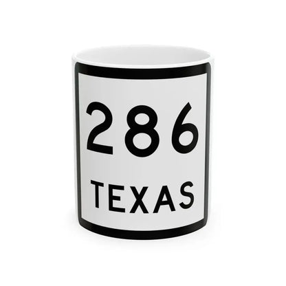 Texas 286 (Texas) (Road Sign) White Coffee Mug 11oz - Go Mug Yourself