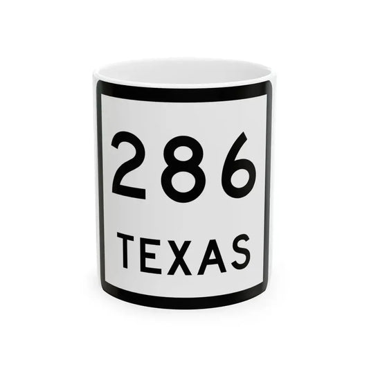 Texas 286 (Texas) (Road Sign) White Coffee Mug 11oz - Go Mug Yourself