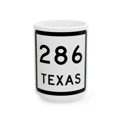Texas 286 (Texas) (Road Sign) White Coffee Mug 15oz - Go Mug Yourself