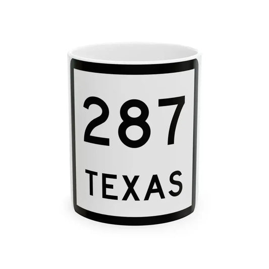 Texas 287 (Texas) (Road Sign) White Coffee Mug 11oz - Go Mug Yourself