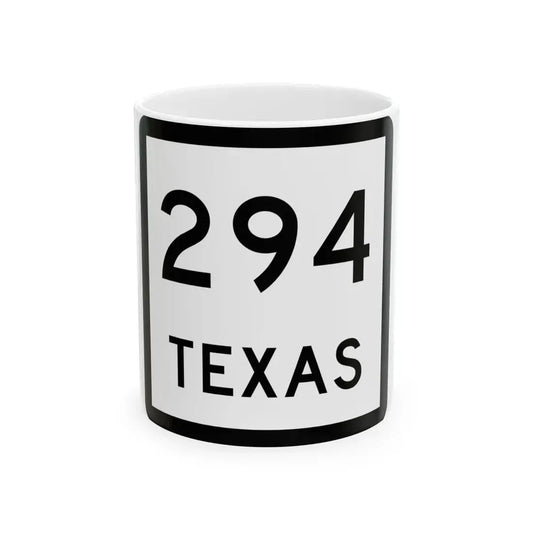 Texas 294 (Texas) (Road Sign) White Coffee Mug 11oz - Go Mug Yourself
