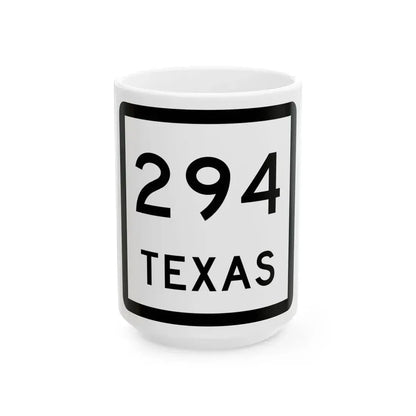 Texas 294 (Texas) (Road Sign) White Coffee Mug 15oz - Go Mug Yourself