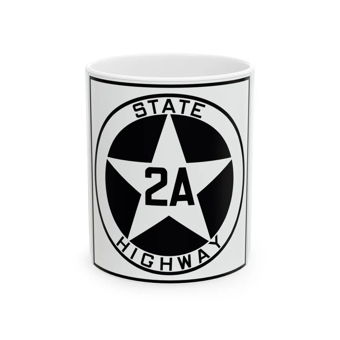 Texas 2A 1917 (Texas) (Road Sign) White Coffee Mug 11oz - Go Mug Yourself