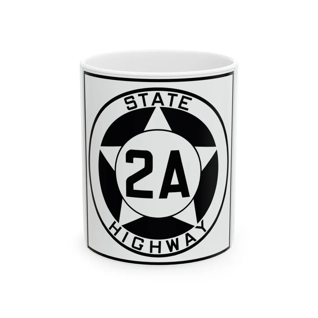 Texas 2A 1935 (Texas) (Road Sign) White Coffee Mug 11oz - Go Mug Yourself