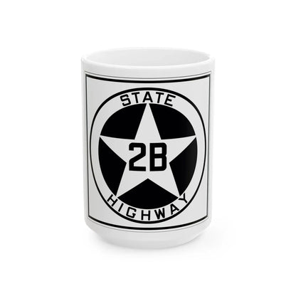 Texas 2B 1917 (Texas) (Road Sign) White Coffee Mug 15oz - Go Mug Yourself