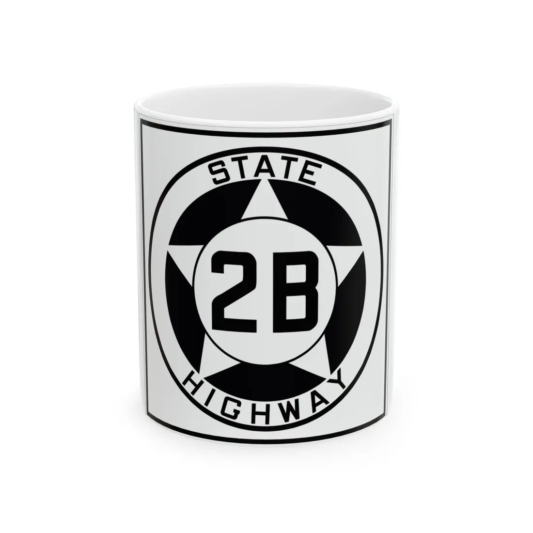 Texas 2B 1935 (Texas) (Road Sign) White Coffee Mug 11oz - Go Mug Yourself