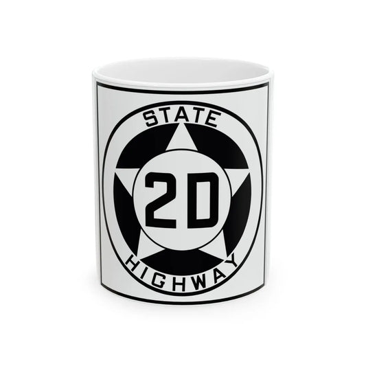Texas 2D 1935 (Texas) (Road Sign) White Coffee Mug 11oz - Go Mug Yourself