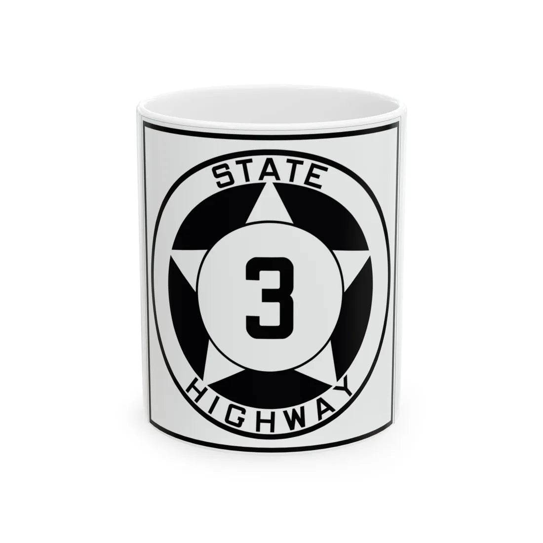 Texas 3 1935 (Texas) (Road Sign) White Coffee Mug 11oz - Go Mug Yourself