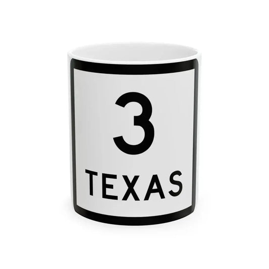 Texas 3 (Texas) (Road Sign) White Coffee Mug 11oz - Go Mug Yourself