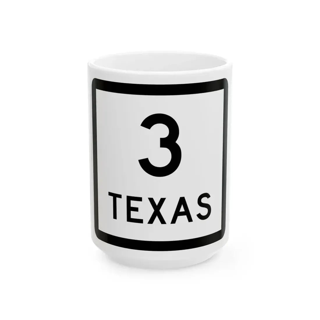 Texas 3 (Texas) (Road Sign) White Coffee Mug 15oz - Go Mug Yourself