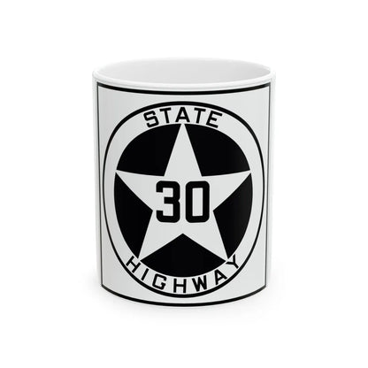 Texas 30 1917 (Texas) (Road Sign) White Coffee Mug 11oz - Go Mug Yourself