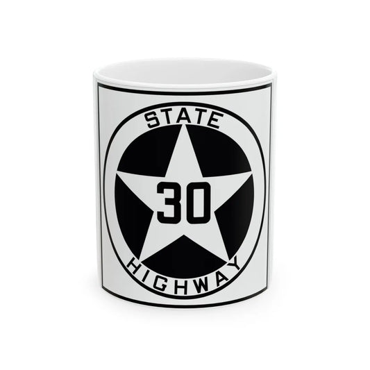 Texas 30 1917 (Texas) (Road Sign) White Coffee Mug 11oz - Go Mug Yourself