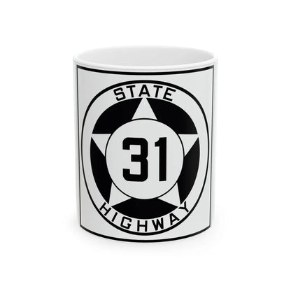 Texas 31 1935 (Texas) (Road Sign) White Coffee Mug 11oz - Go Mug Yourself