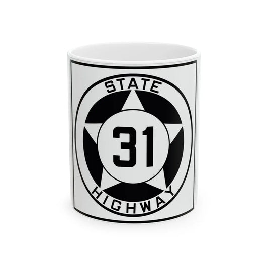 Texas 31 1935 (Texas) (Road Sign) White Coffee Mug 11oz - Go Mug Yourself