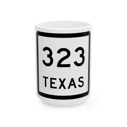 Texas 323 (Texas) (Road Sign) White Coffee Mug 15oz - Go Mug Yourself