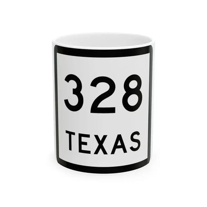 Texas 328 (Texas) (Road Sign) White Coffee Mug 11oz - Go Mug Yourself