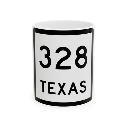 Texas 328 (Texas) (Road Sign) White Coffee Mug 11oz - Go Mug Yourself
