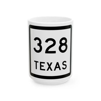 Texas 328 (Texas) (Road Sign) White Coffee Mug 15oz - Go Mug Yourself