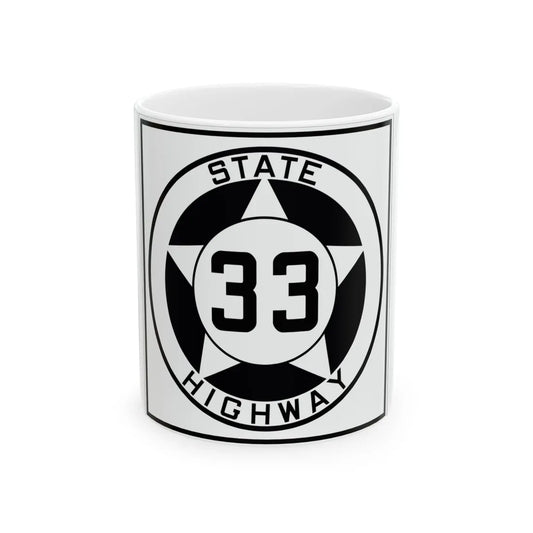 Texas 33 1935 (Texas) (Road Sign) White Coffee Mug 11oz - Go Mug Yourself