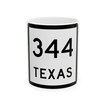 Texas 344 (Texas) (Road Sign) White Coffee Mug 11oz - Go Mug Yourself