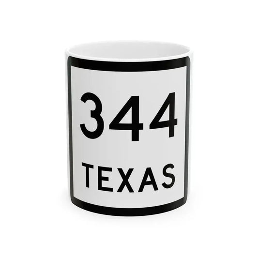 Texas 344 (Texas) (Road Sign) White Coffee Mug 11oz - Go Mug Yourself
