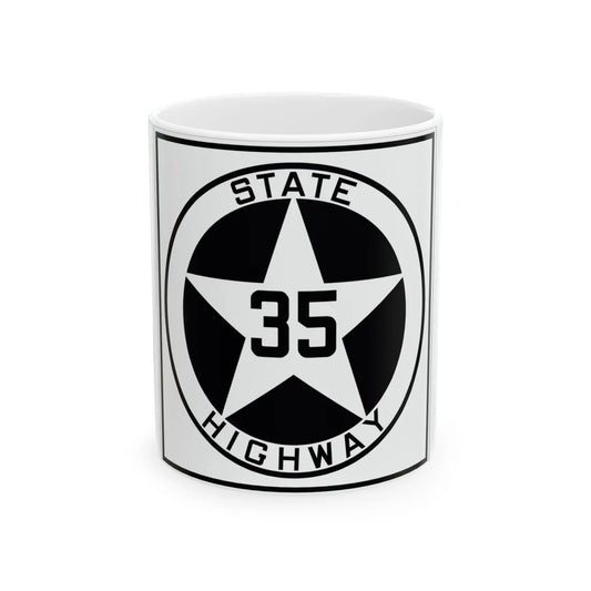Texas 35 1917 (Texas) (Road Sign) White Coffee Mug 11oz - Go Mug Yourself